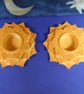 Small Lotus Flower Orange Tealight Holder - Handmade Stonecast