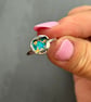 Enamel Ring, water-cast ring, blue and gold ring, blue enamel ring, gift for her - Image 2
