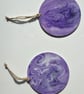Hand-Painted 10 cm Purple Hanging Serenity & Intuition Charms ,Talismans x 2