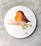 Watercolour Robin Round Coaster