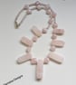 Designer Natural Untreated Rose Quartz Designer Necklace. - Image 2
