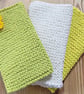 3 Reusable Knitted Washcloths. Flannel. Cloth. Dishcloth. Cotten Cloth.  - Image 1