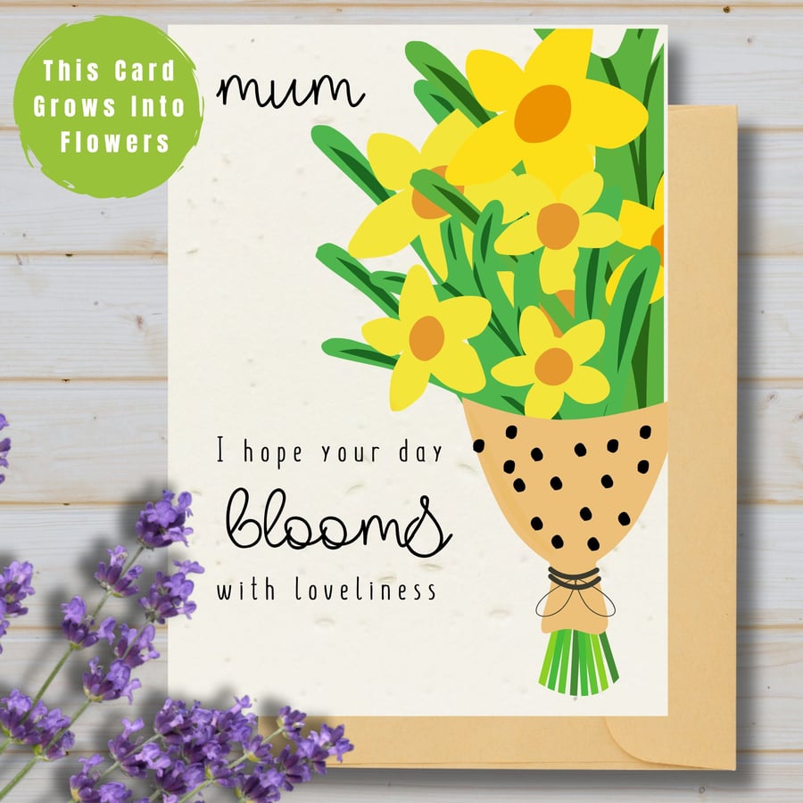 Plantable Mother's Day Card Card, Wildflower Seed Paper, Ecofriendly