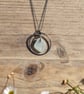 Sea Glass and Recycled Sterling Silver Necklace, White Scottish Sea Glass - Image 1