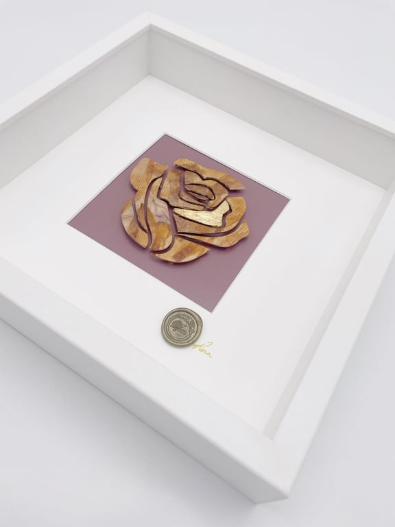 Marie, botanical artwork made of daylily and snapdragon petals