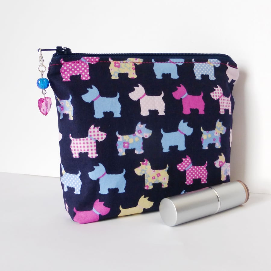 Make up bag, dogs.