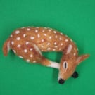 Needle-Felted  Deer Fawn  Sleeping Handmade 