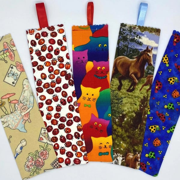 Handmade Cotton Fabric Bookmarks – Designs 1–54