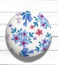 Fabric Button Brooch, White Badge, Flower Brooch - Image 1