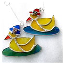 Duckling Suncatcher Stained Glass Yellow duck Easter Gift Decoration