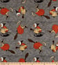 Fat Quarter Goose Tales Witch On Grey 100% Cotton Print Fabric