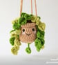 Hanging crochet plant kawaii cute handcrafted unique