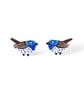 Superb Fairywren Stud Earrings - Handmade - Image 3