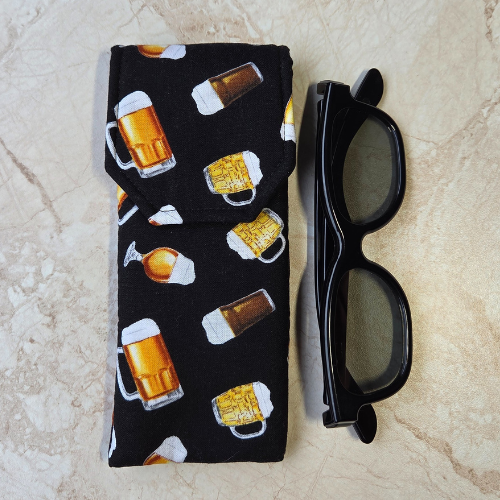 Handmade soft fabric beer design glasses case