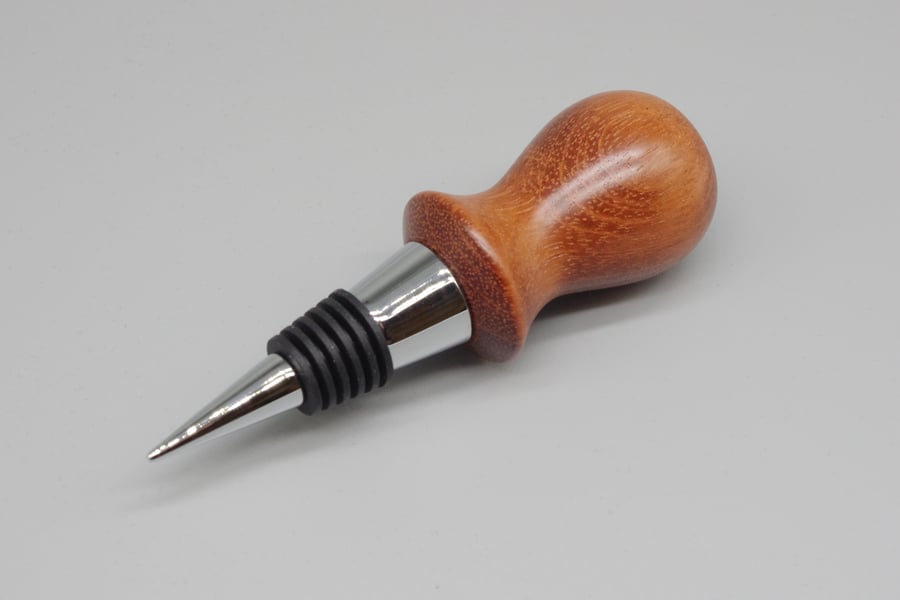 Hand Turned Wooden Bottle Stopper. Bubinga Wood..