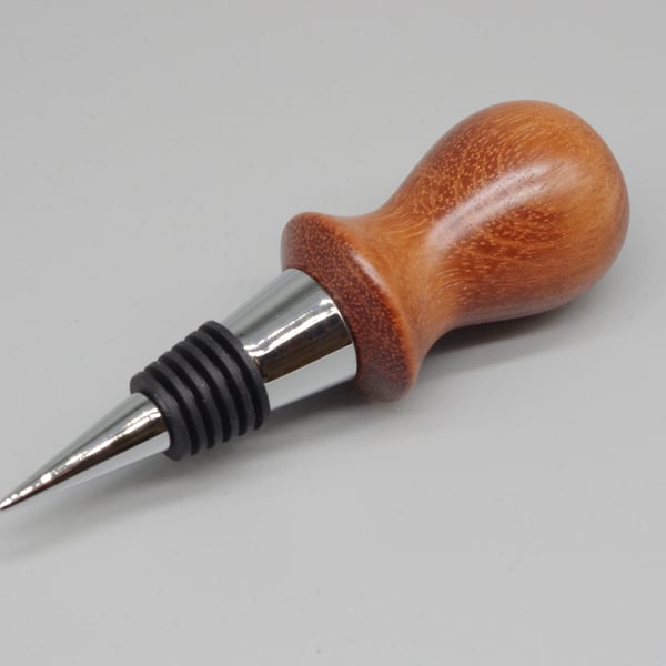 Hand Turned Wooden Bottle Stopper. Bubinga Wood..