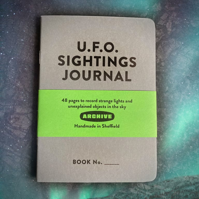 Single A6 ‘UFO Sightings’ Journal with typographic design cover