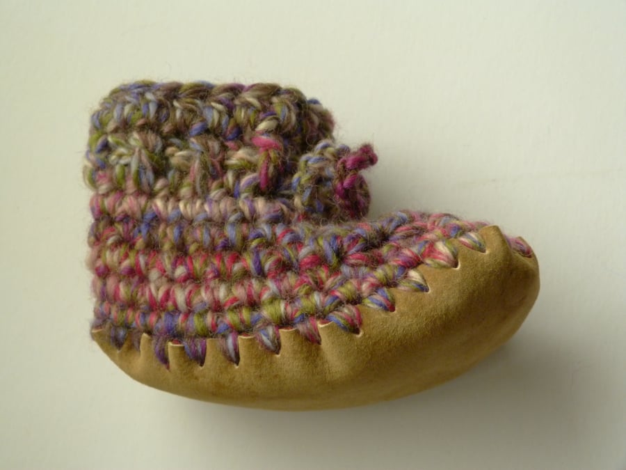 Custom order Wool & leather baby boots and shoes