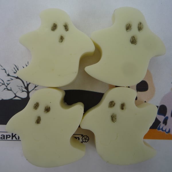 glo in the dark halloween ghost novelty soaps x 4