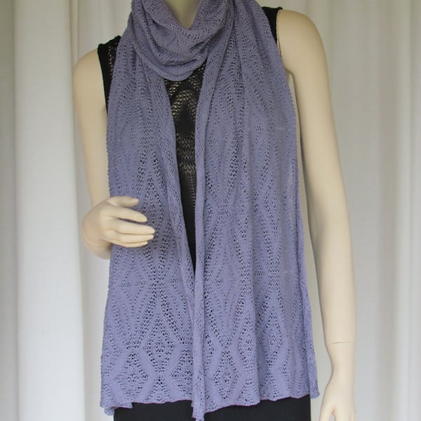 Diamonds in Silk Lace Knitted Scarf, Stole, Wrap