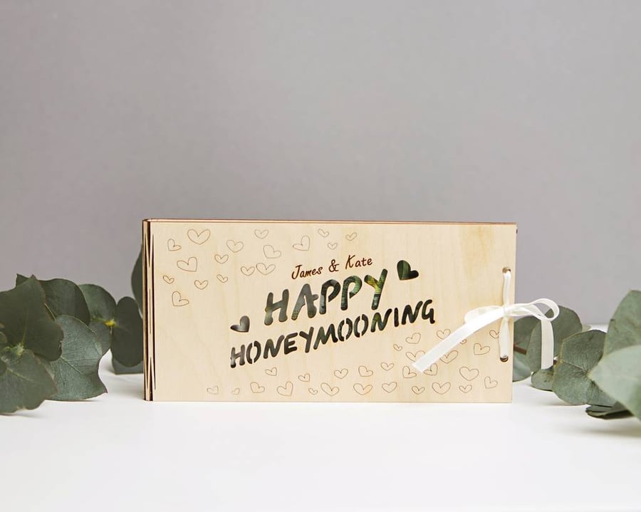 Honeymoon Wooden Money Gift Envelopes
