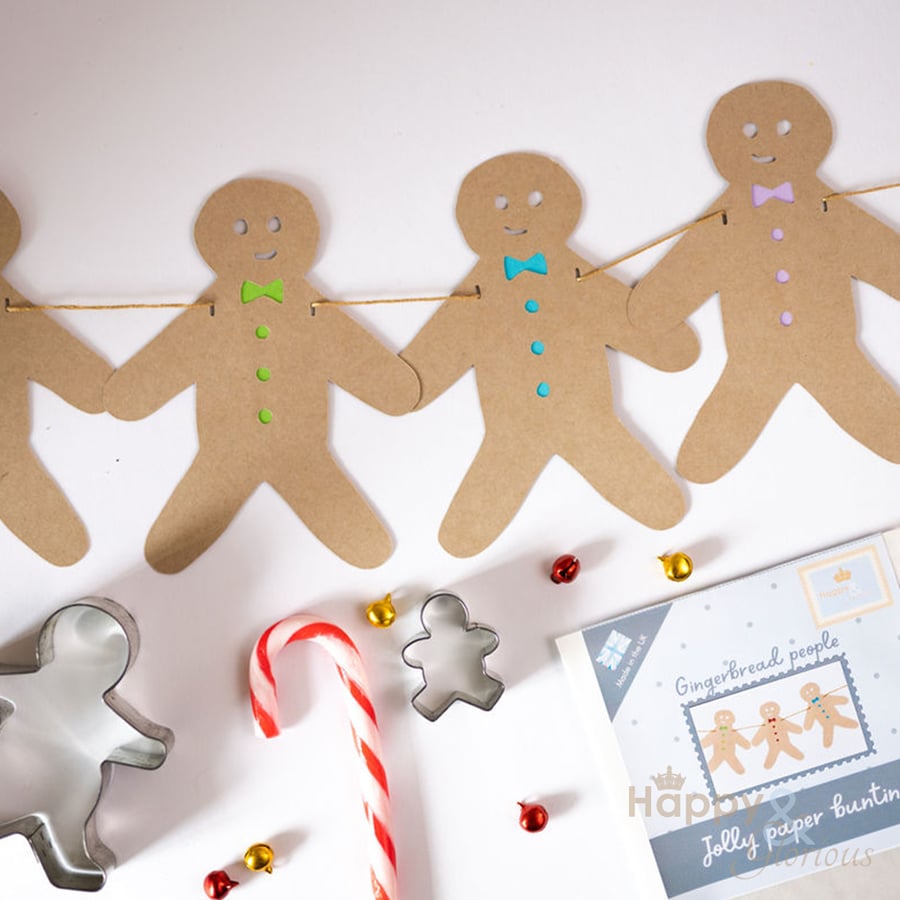 Gingerbread people paper bunting