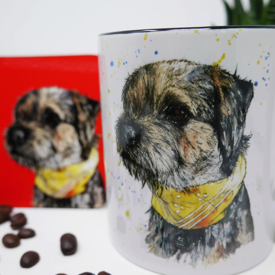 Border Terrier, Border Terrier Mug, Border Terrier Gift, Mug & Coaster Set