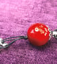Large elegant boho wooden pendant necklace (dark red and silver) - Image 5