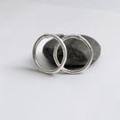SILVER Textured Hoop Stud Earrings: handamde Urban Jewellery