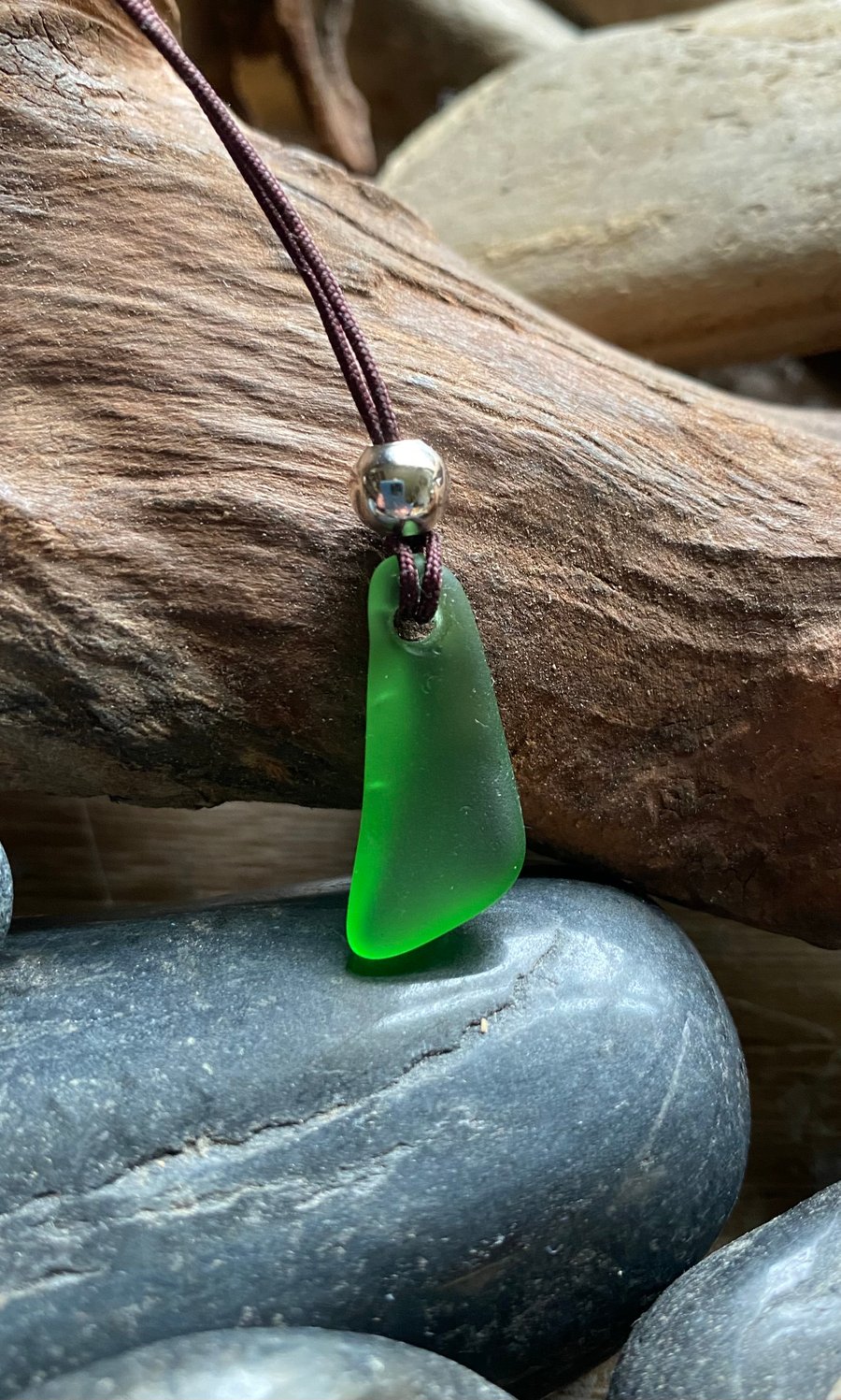 GREEN SEA GLASS NECKLACE 