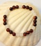 Red Tiger's Eye And Frosted White Jade Bracelet - Handmade In Devon. - Image 8