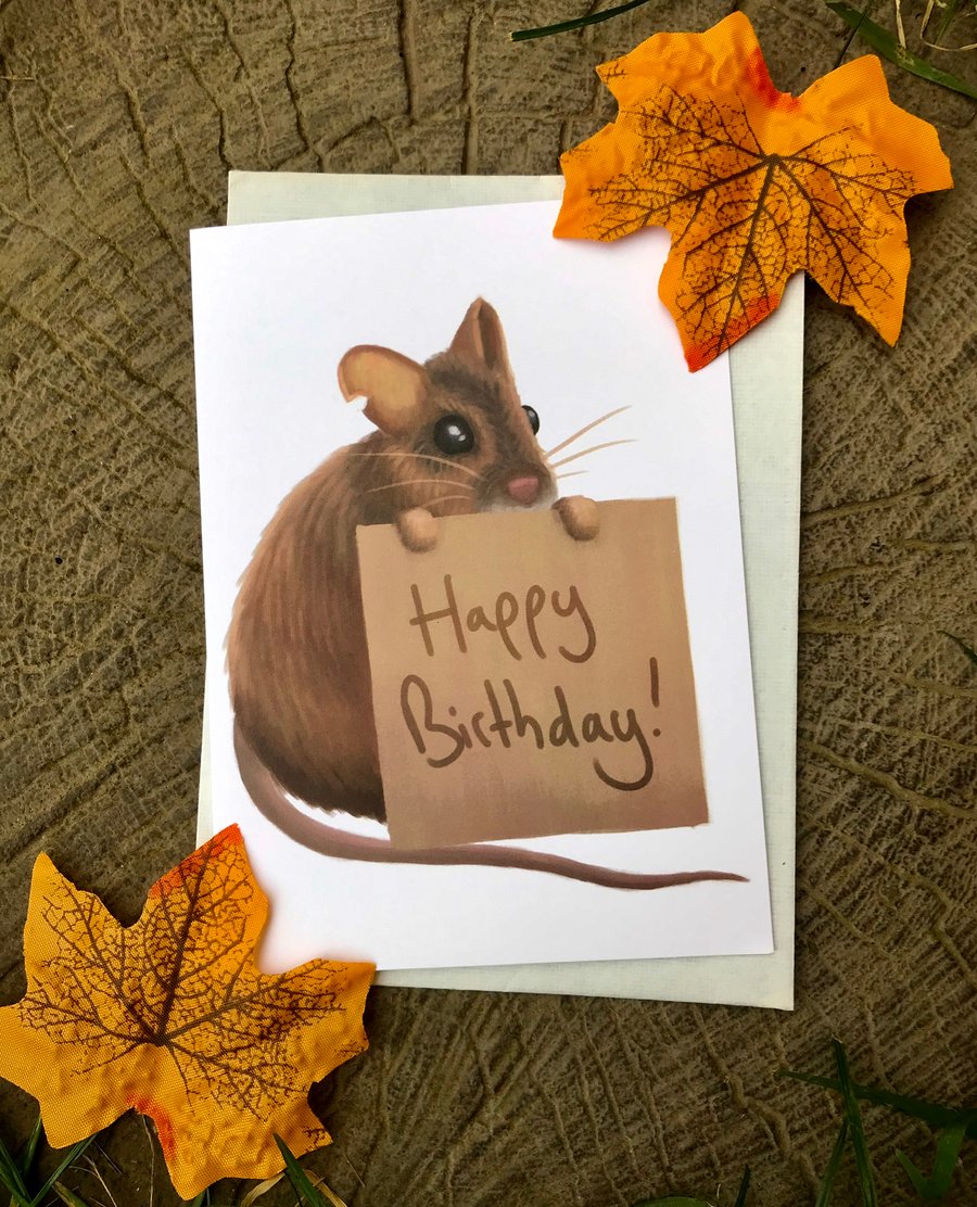 Happy Birthday Mouse Greeting Card