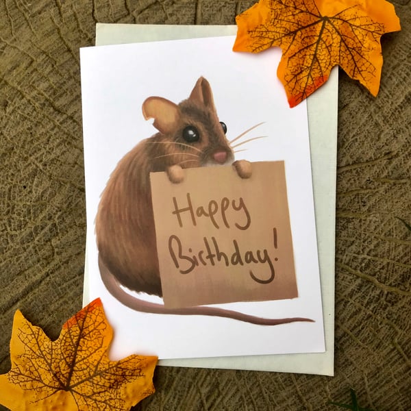 Happy Birthday Mouse Greeting Card