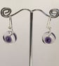 Halloween Theme Purple Iris Resin Drop Earrings 