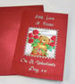 Valentine's card  (Bear & roses) With Love & Kisses on St Valentines Day xx - Image 8