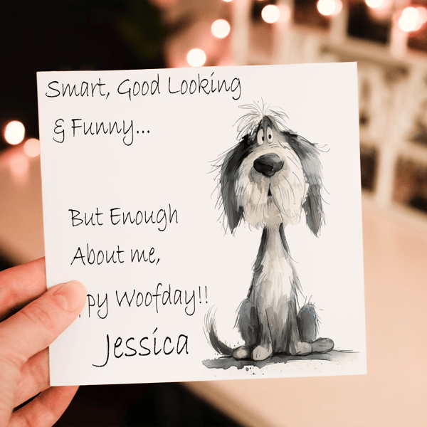 Havanese Dog Birthday Card, Dog Birthday Card, Personalized Dog Breed Card