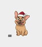 Unique Funny Christmas Sticker Xmas Decal For Adults - Cheeky Dog In Santa Hat