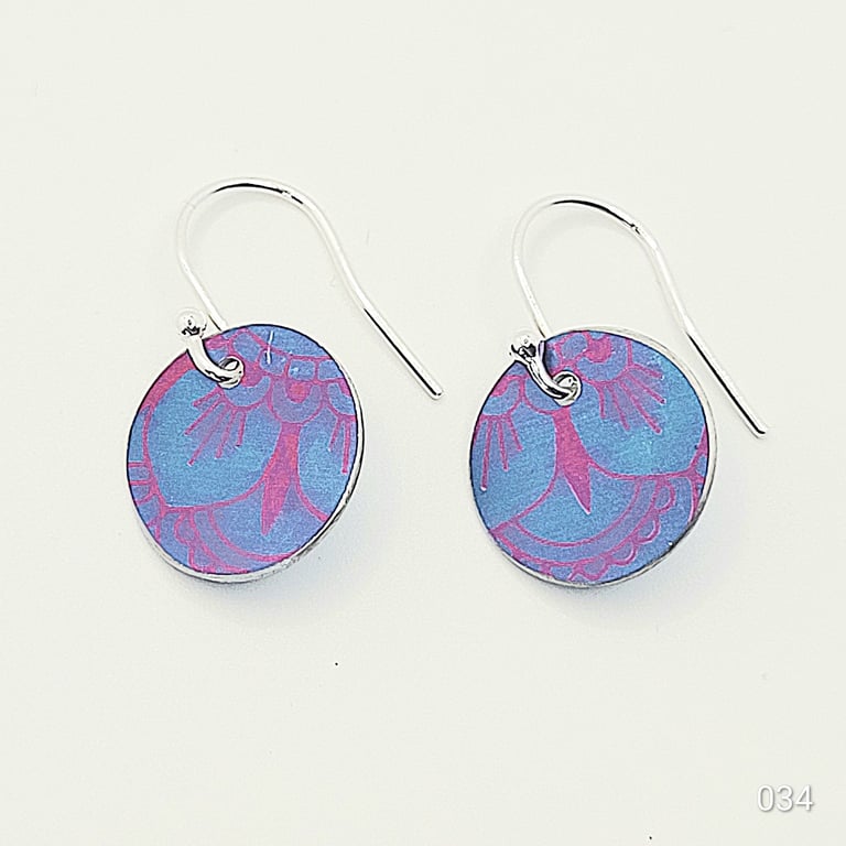 034 - Handmade Aluminium and Silver Reversible Earrings