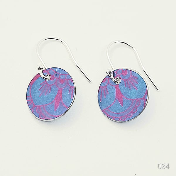 034 - Handmade Aluminium and Silver Reversible Earrings