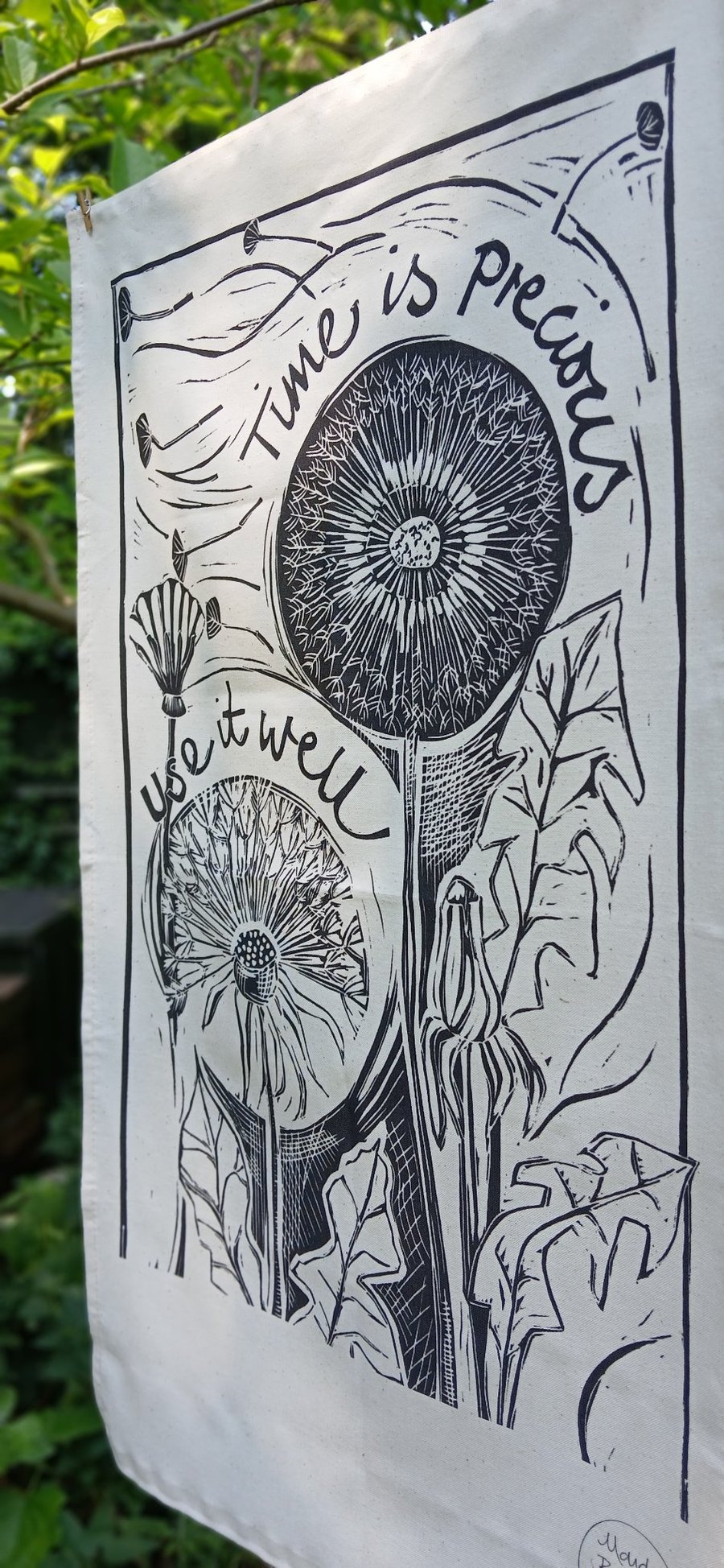 'Time is Precious' Tea Towel