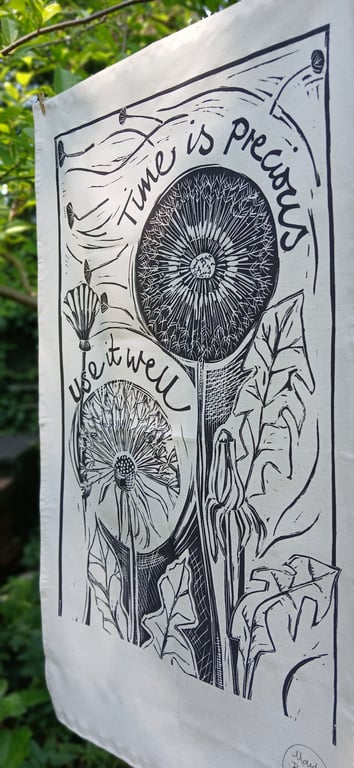 'Time is Precious' Tea Towel