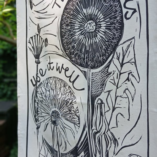'Time is Precious' Tea Towel