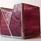 STAINED GLASS TEA LIGHT CANDLE HOLDER