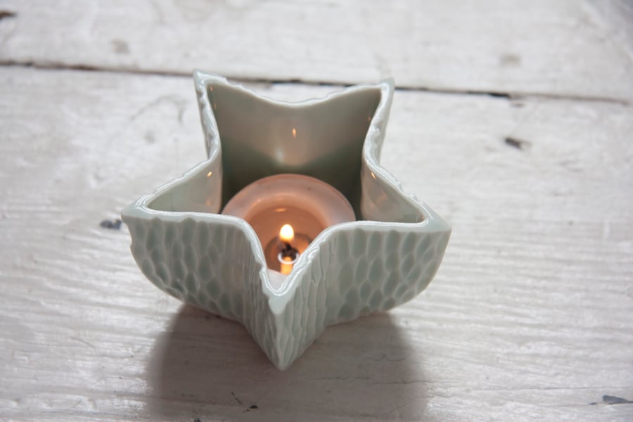 Blue Star Tealight Holder - MADE TO ORDER