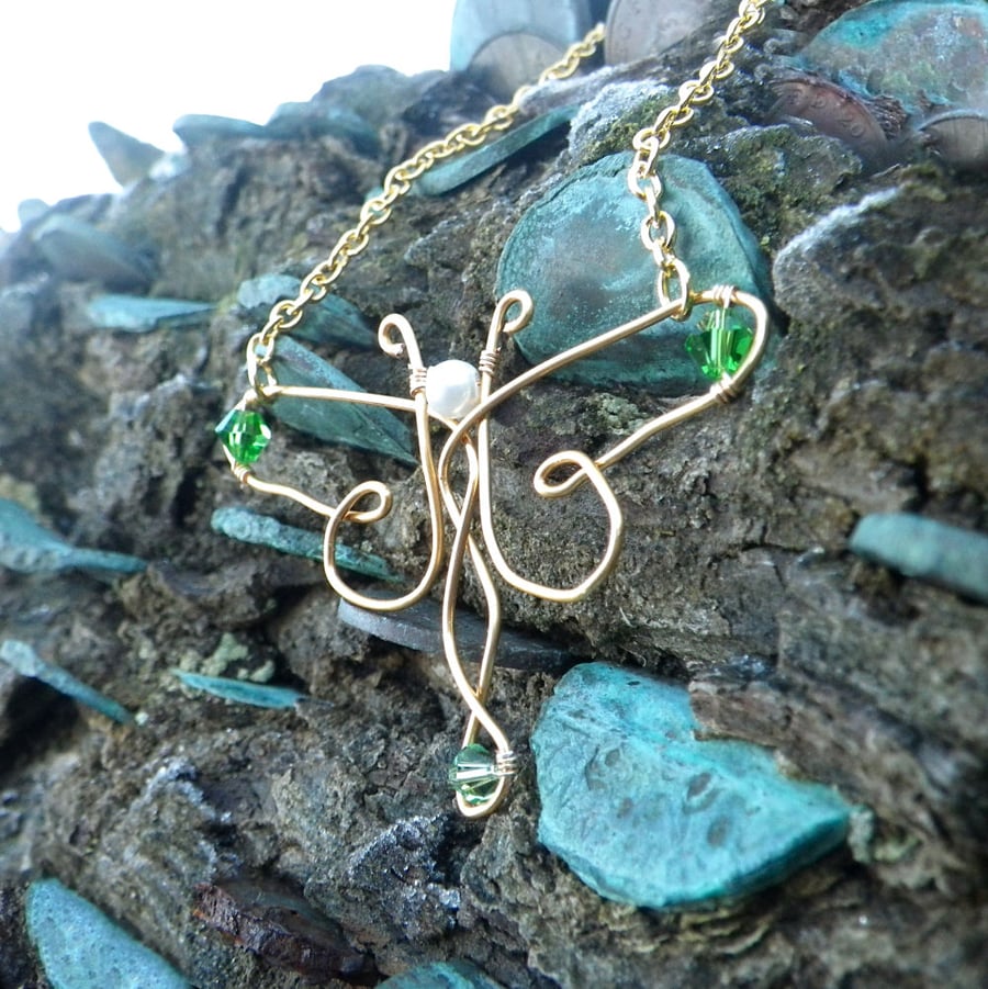 Dragonfly Necklace - angel outlander jewellery gift for her nature lover