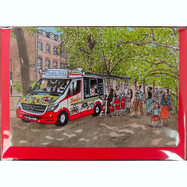 Tina's ice-cream van, Highbury Fields card