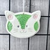 Ceramic Cat decoration green