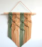 Green and Brown Small Macrame Wall Hanging - Scandinavian Style Home Decor - Image 8