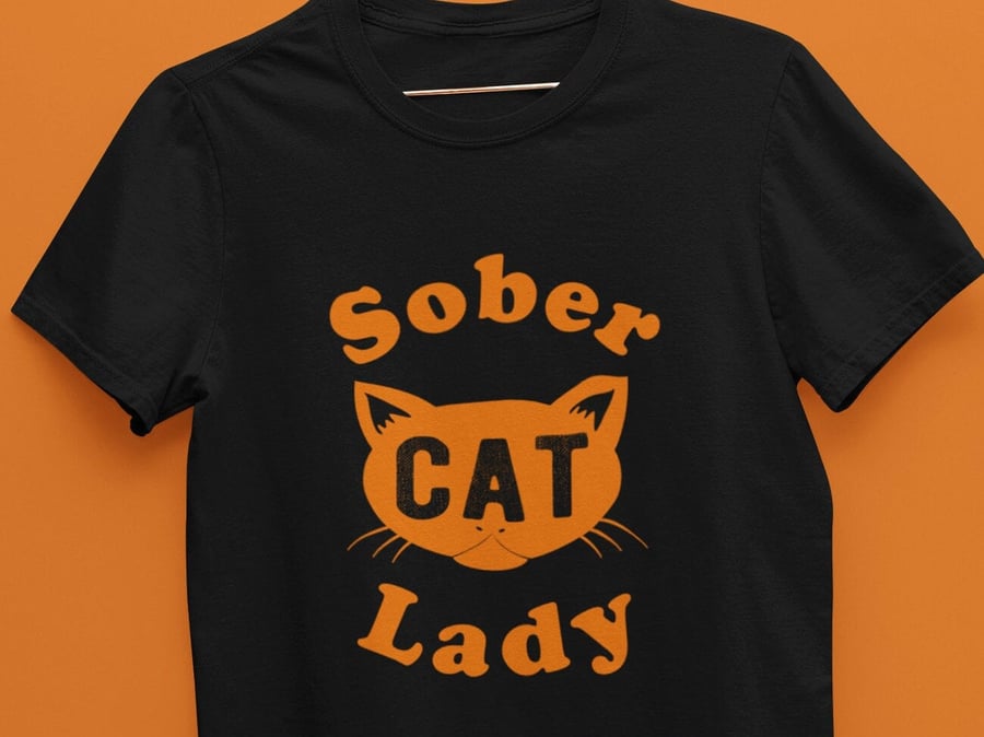 Sober Cat Lady Sober Shirt Sobriety gift, AA gift Sober Anniversary gift for wom