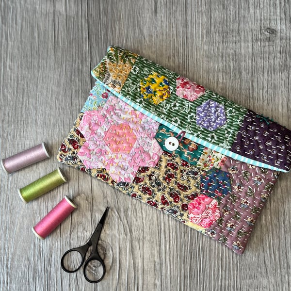 Hand Embroidered Boho Patchwork Clutch Bag 